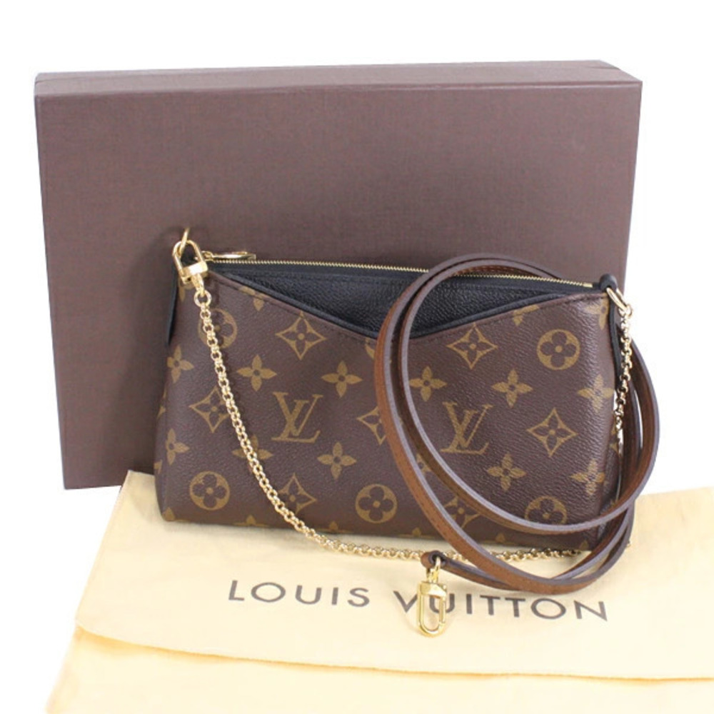 Louis Vuitton Clutch Pallas Shoulder Monogram Bag Brown